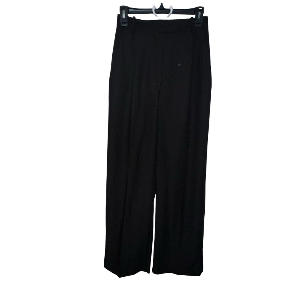NWT Zara Black Wide Leg Trousers Women's Size Small Career Work Pants High Waist